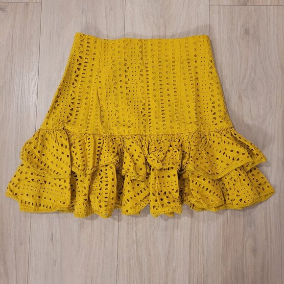 ZARA | Eyelet Ruffle Cotton Skirt | Sz. XS - Picture 9 of 9